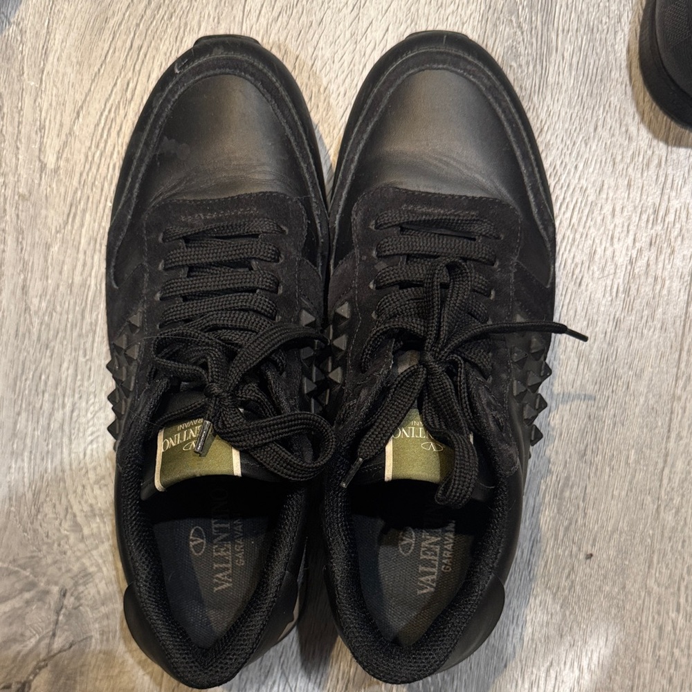 Valentino Men's Black Studded Sneakers